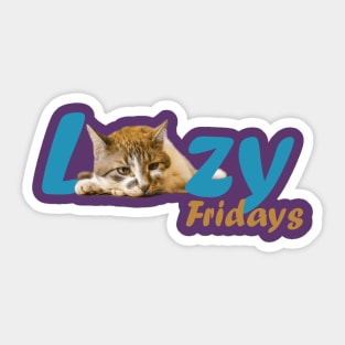 Lazy Cat Fridays Sticker